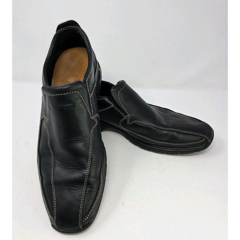 Cole Haan Black Bicycle Toe Contrast Stitch Slip On Loafer Mens 7.5 NikeAir Sole